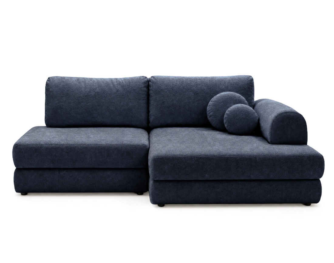 Canapé APRIL angle droit 4 places convertible coffre velours texturé | Best Mobilier
