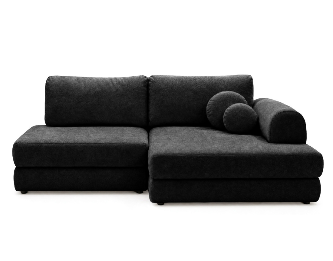 Canapé APRIL angle droit 4 places convertible coffre velours texturé | Best Mobilier