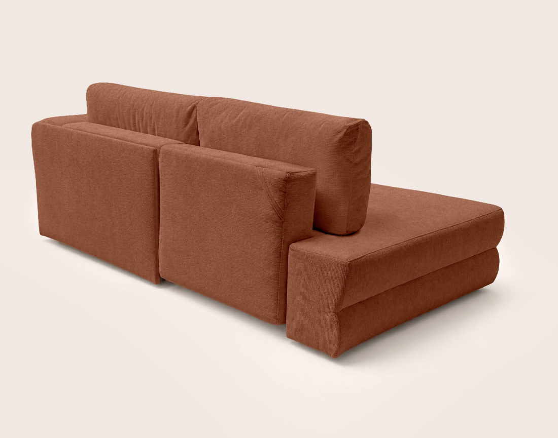 Canapé APRIL angle droit 4 places convertible coffre velours texturé | Best Mobilier