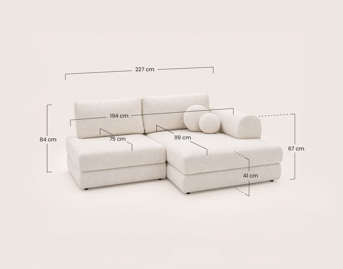 Canapé APRIL angle droit 4 places convertible coffre velours texturé | Best Mobilier