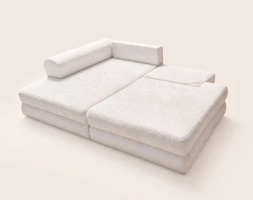 Canapé APRIL angle gauche 4 places convertible coffre velours texturé | Best Mobilier
