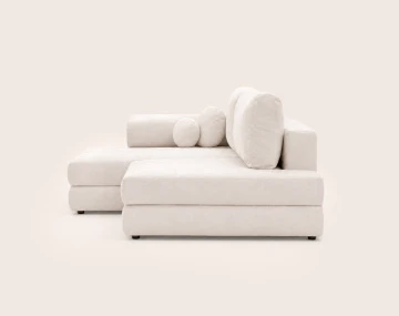 Canapé APRIL angle gauche 4 places convertible coffre velours texturé | Best Mobilier