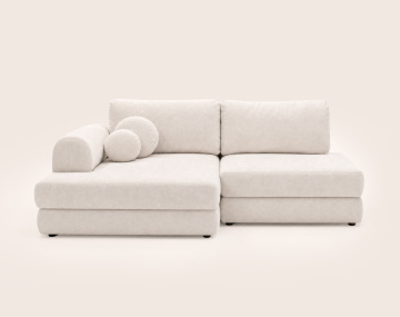 Canapé APRIL angle gauche 4 places convertible coffre velours texturé | Best Mobilier
