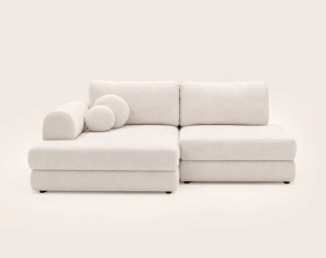 Canapé APRIL angle gauche 4 places convertible coffre velours texturé | Best Mobilier
