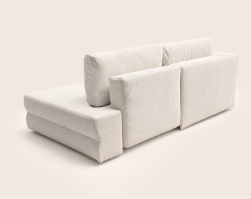 Canapé APRIL angle gauche 4 places convertible coffre velours texturé | Best Mobilier