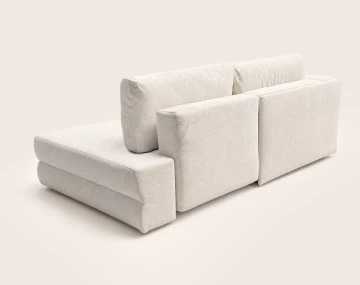 Canapé APRIL angle gauche 4 places convertible coffre velours texturé | Best Mobilier