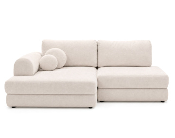 Canapé APRIL angle gauche 4 places convertible coffre velours texturé | Best Mobilier