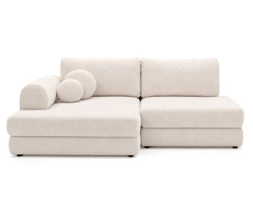 Canapé APRIL angle gauche 4 places convertible coffre velours texturé | Best Mobilier