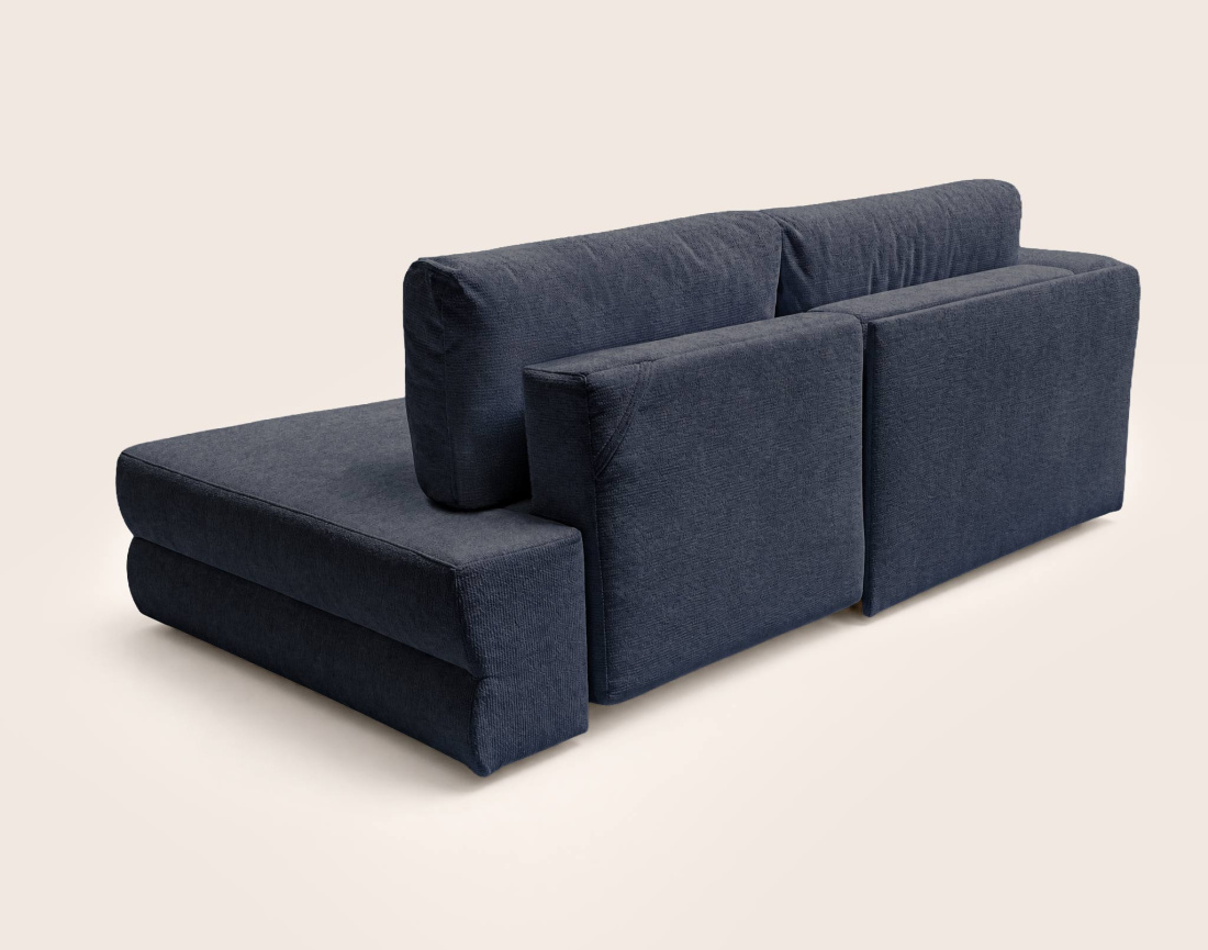 Canapé APRIL angle gauche 4 places convertible coffre velours texturé | Best Mobilier