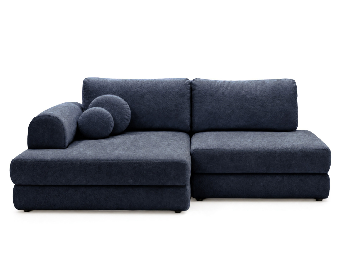 Canapé APRIL angle gauche 4 places convertible coffre velours texturé | Best Mobilier