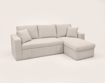 Canapé CYRUS d'angle réversible 4 places convertible coffre velours côtelé - Best Mobilier