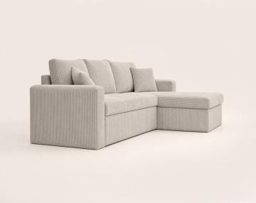Canapé CYRUS d'angle réversible 4 places convertible coffre velours côtelé - Best Mobilier