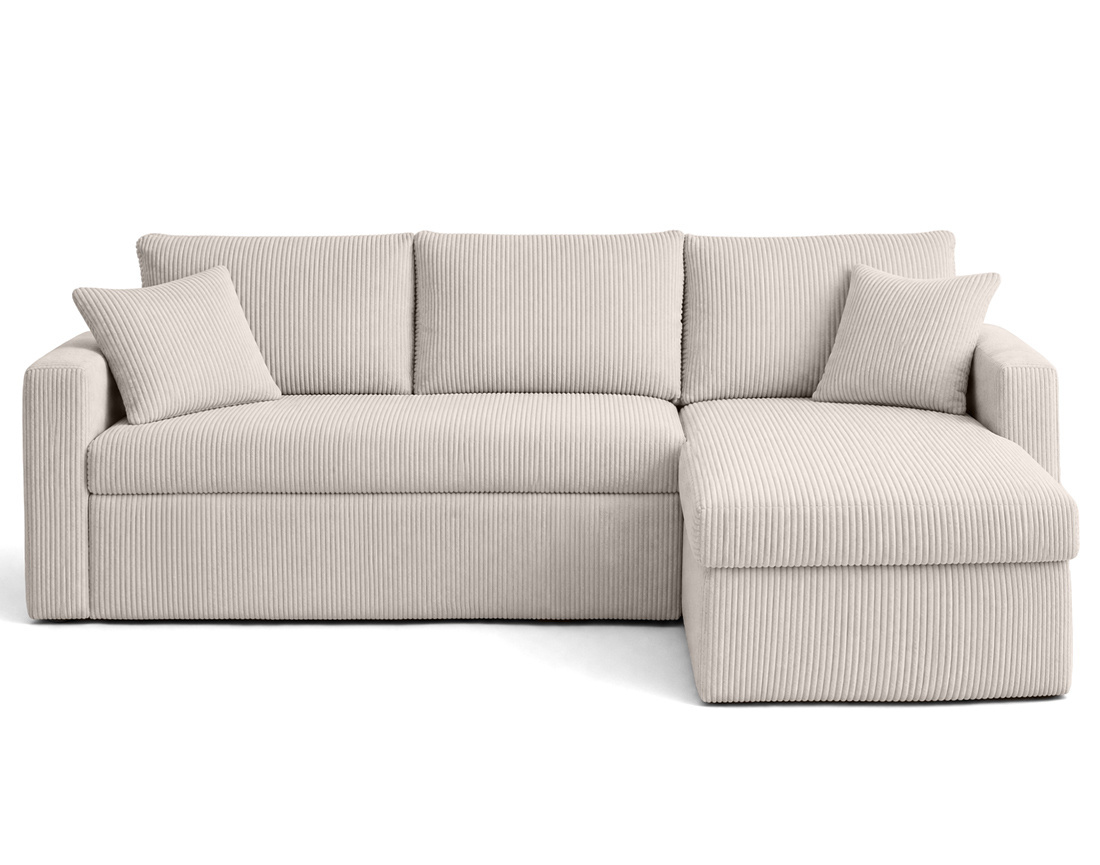 Canapé CYRUS d'angle réversible 4 places convertible coffre velours côtelé - Best Mobilier