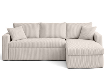 Canapé CYRUS d'angle réversible 4 places convertible coffre velours côtelé - Best Mobilier