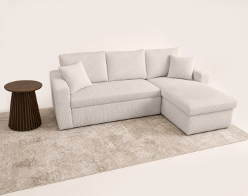 Canapé CYRUS d'angle réversible 4 places convertible coffre velours côtelé - Best Mobilier