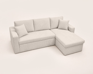 Canapé CYRUS d'angle réversible 4 places convertible coffre velours côtelé - Best Mobilier