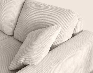 Canapé CYRUS d'angle réversible 4 places convertible coffre velours côtelé - Best Mobilier