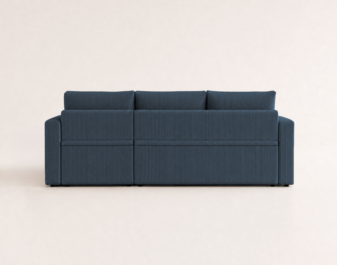 Canapé CYRUS d'angle réversible 4 places convertible coffre velours côtelé - Best Mobilier