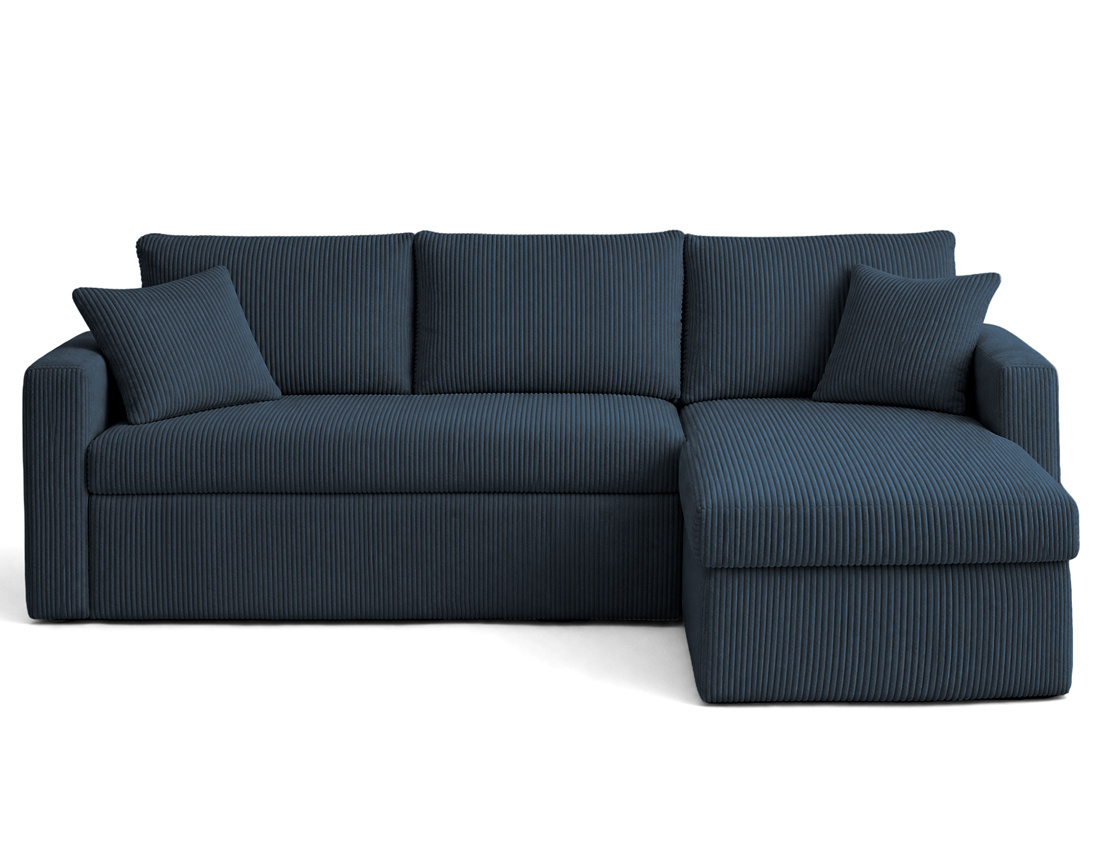 Canapé CYRUS d'angle réversible 4 places convertible coffre velours côtelé - Best Mobilier