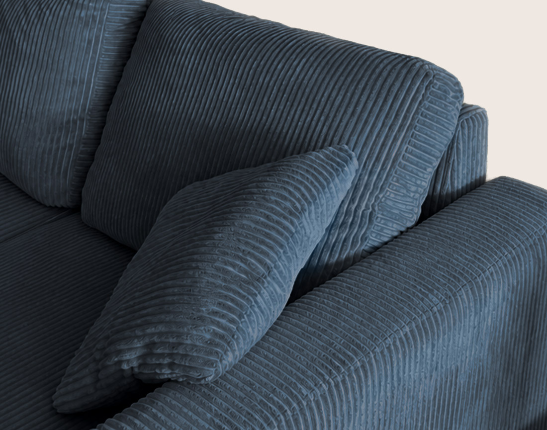Canapé CYRUS d'angle réversible 4 places convertible coffre velours côtelé - Best Mobilier