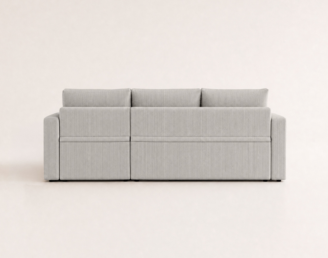 Canapé CYRUS d'angle réversible 4 places convertible coffre velours côtelé - Best Mobilier