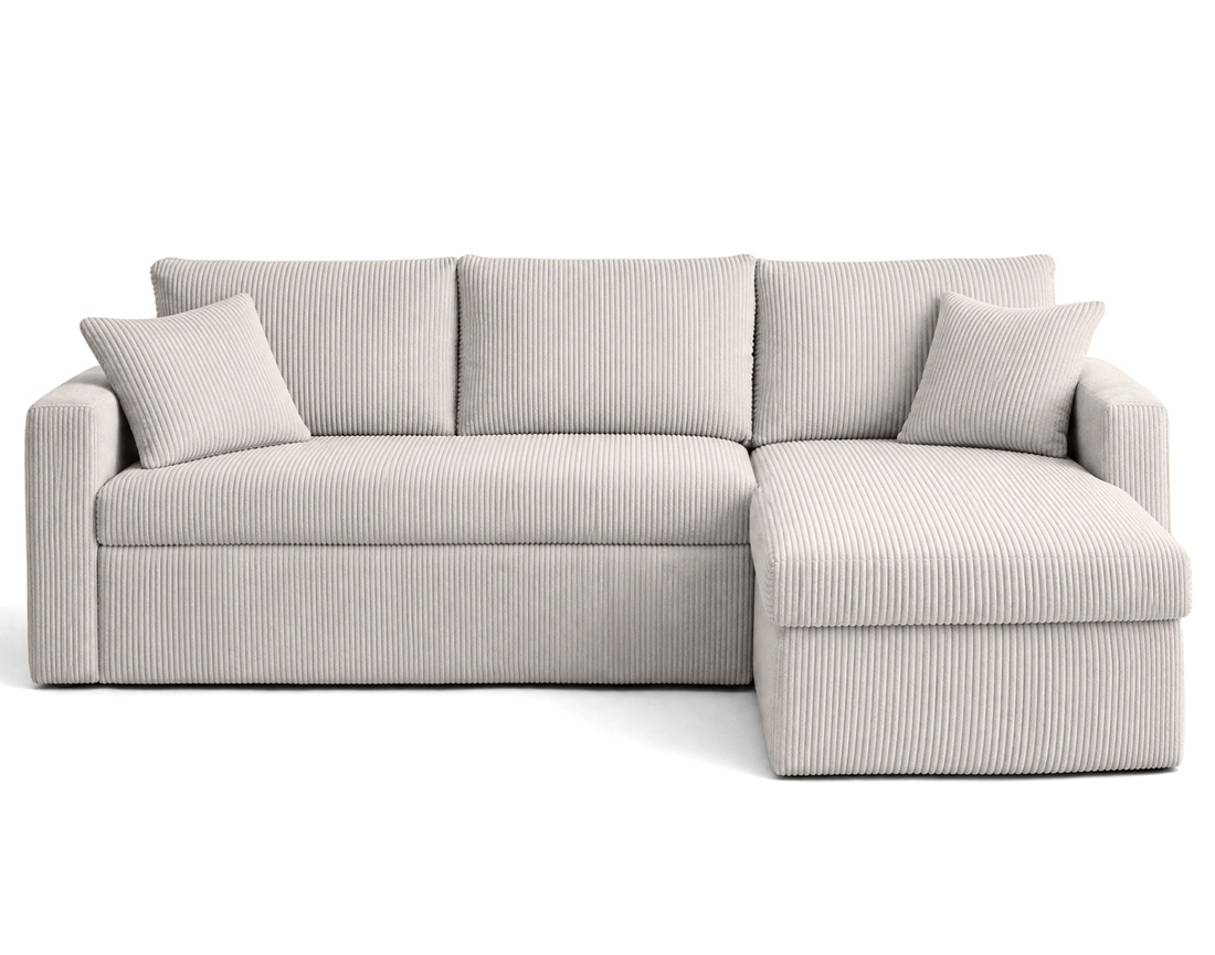Canapé CYRUS d'angle réversible 4 places convertible coffre velours côtelé - Best Mobilier
