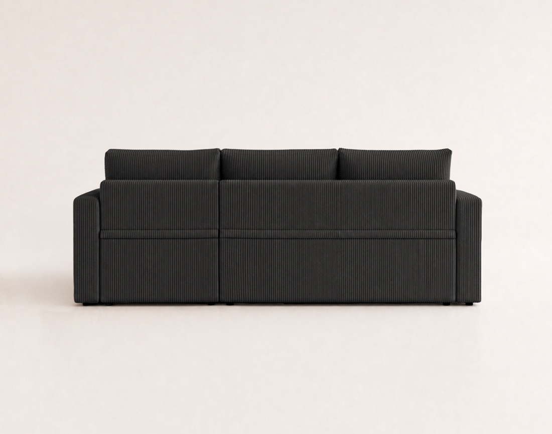 Canapé CYRUS d'angle réversible 4 places convertible coffre velours côtelé - Best Mobilier