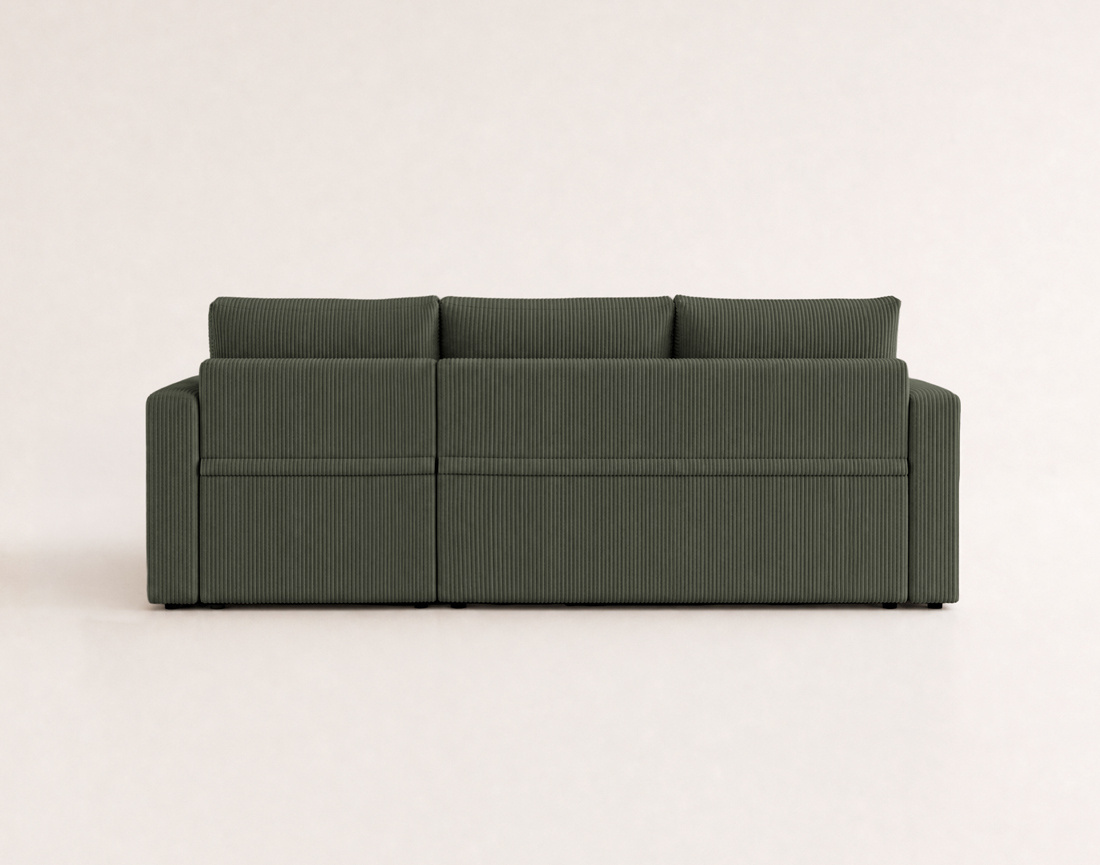 Canapé CYRUS d'angle réversible 4 places convertible coffre velours côtelé - Best Mobilier