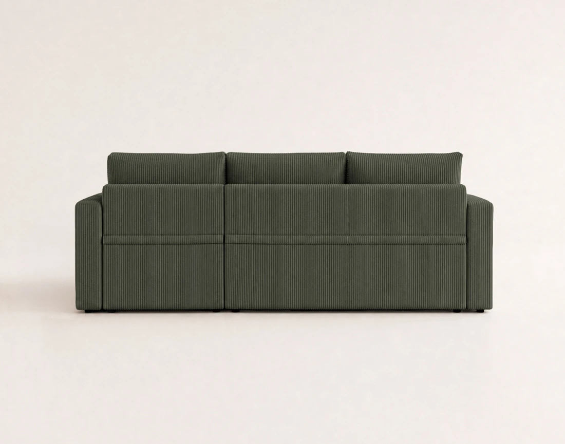 Canapé CYRUS d'angle réversible 4 places convertible coffre velours côtelé - Best Mobilier