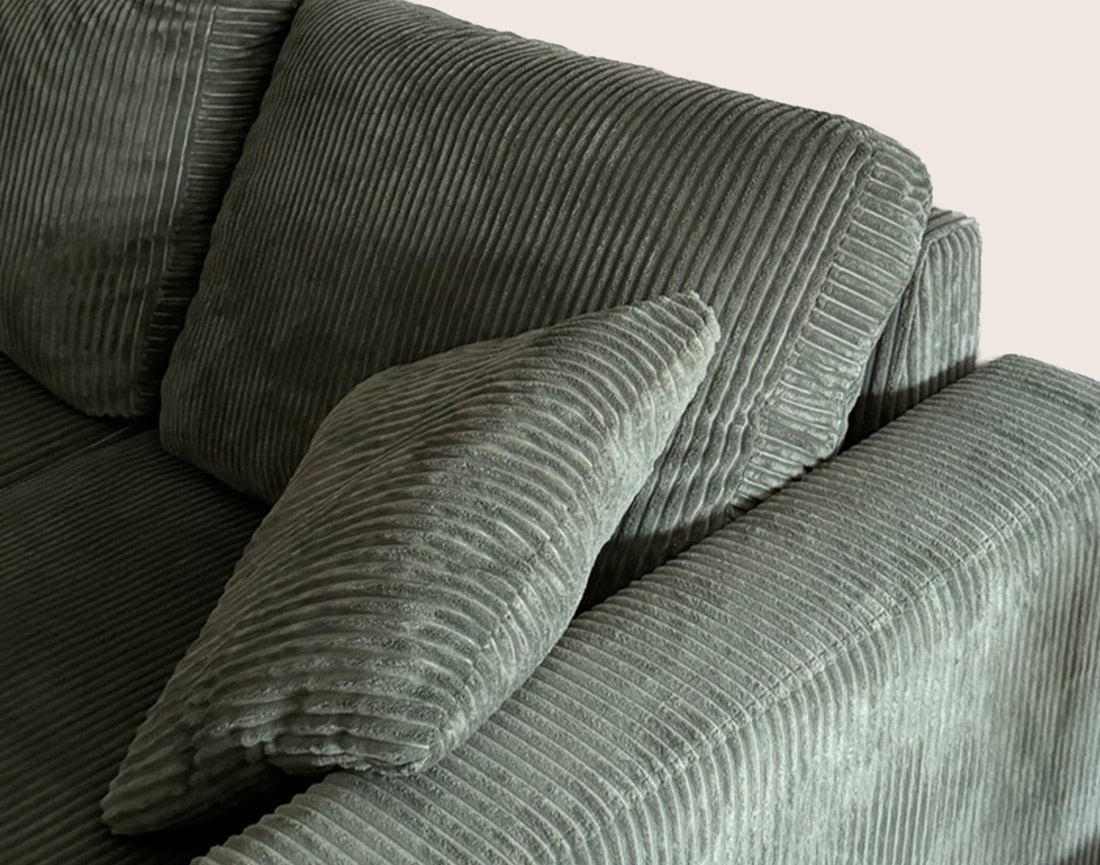 Canapé CYRUS d'angle réversible 4 places convertible coffre velours côtelé - Best Mobilier