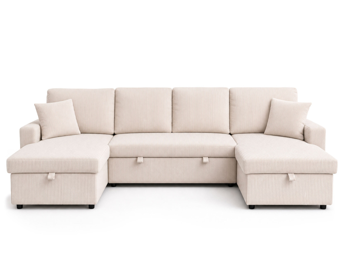 Canapé panoramique en U 7 places convertible Meiya - Best Mobilier