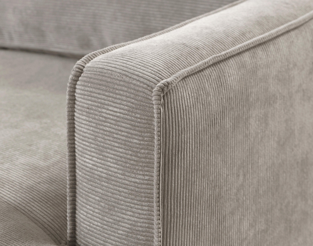 Canapé d'angle gauche convertible 5 places en velours côtelé Jake