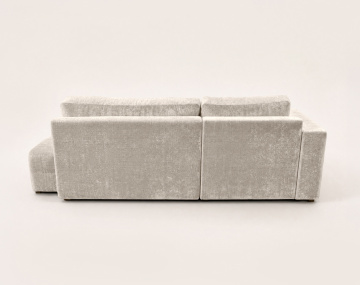 Canapé MIRO d'angle gauche 4 places convertible avec coffre sans accoudoirs en velours texturé | Best Mobilier