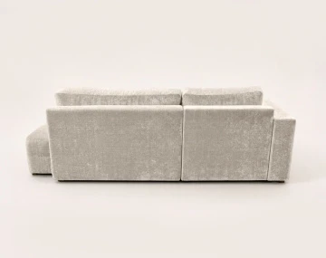 Canapé MIRO d'angle gauche 4 places convertible avec coffre sans accoudoirs en velours texturé | Best Mobilier