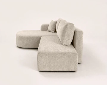 Canapé MIRO d'angle gauche 4 places convertible avec coffre sans accoudoirs en velours texturé | Best Mobilier