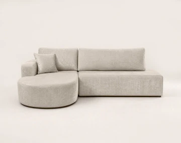 Canapé MIRO d'angle gauche 4 places convertible avec coffre sans accoudoirs en velours texturé | Best Mobilier