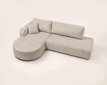Canapé MIRO d'angle gauche 4 places convertible avec coffre sans accoudoirs en velours texturé | Best Mobilier