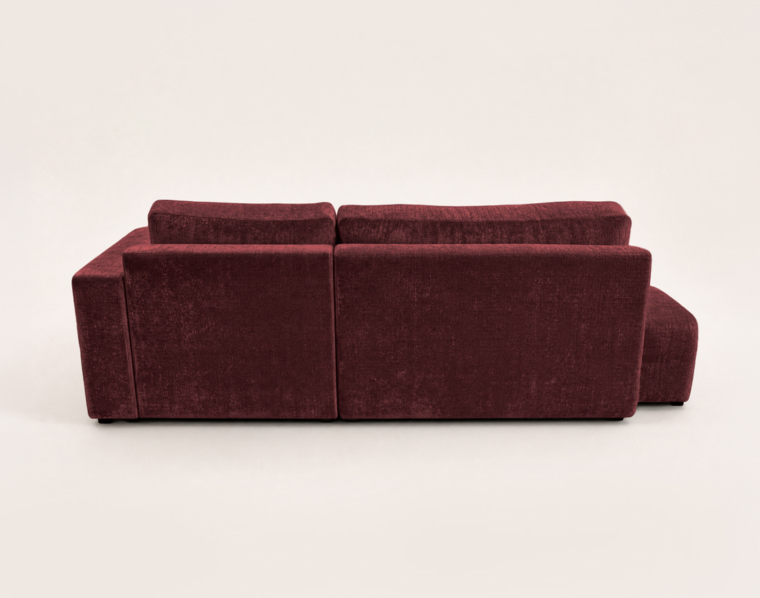 Canapé MIRO d'angle droit 4 places convertible avec coffre sans accoudoirs en velours texturé | Best Mobilier
