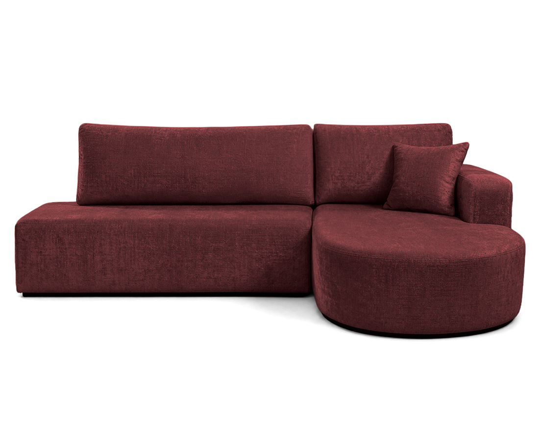 Canapé MIRO d'angle droit 4 places convertible avec coffre sans accoudoirs en velours texturé | Best Mobilier
