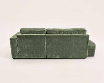 Canapé MIRO d'angle droit 4 places convertible avec coffre sans accoudoirs en velours texturé | Best Mobilier