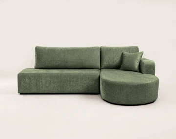 Canapé MIRO d'angle droit 4 places convertible avec coffre sans accoudoirs en velours texturé | Best Mobilier