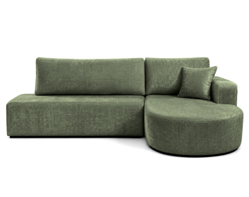 Canapé MIRO d'angle droit 4 places convertible avec coffre sans accoudoirs en velours texturé | Best Mobilier