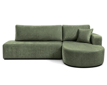 Canapé MIRO d'angle droit 4 places convertible avec coffre sans accoudoirs en velours texturé | Best Mobilier