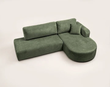 Canapé MIRO d'angle droit 4 places convertible avec coffre sans accoudoirs en velours texturé | Best Mobilier