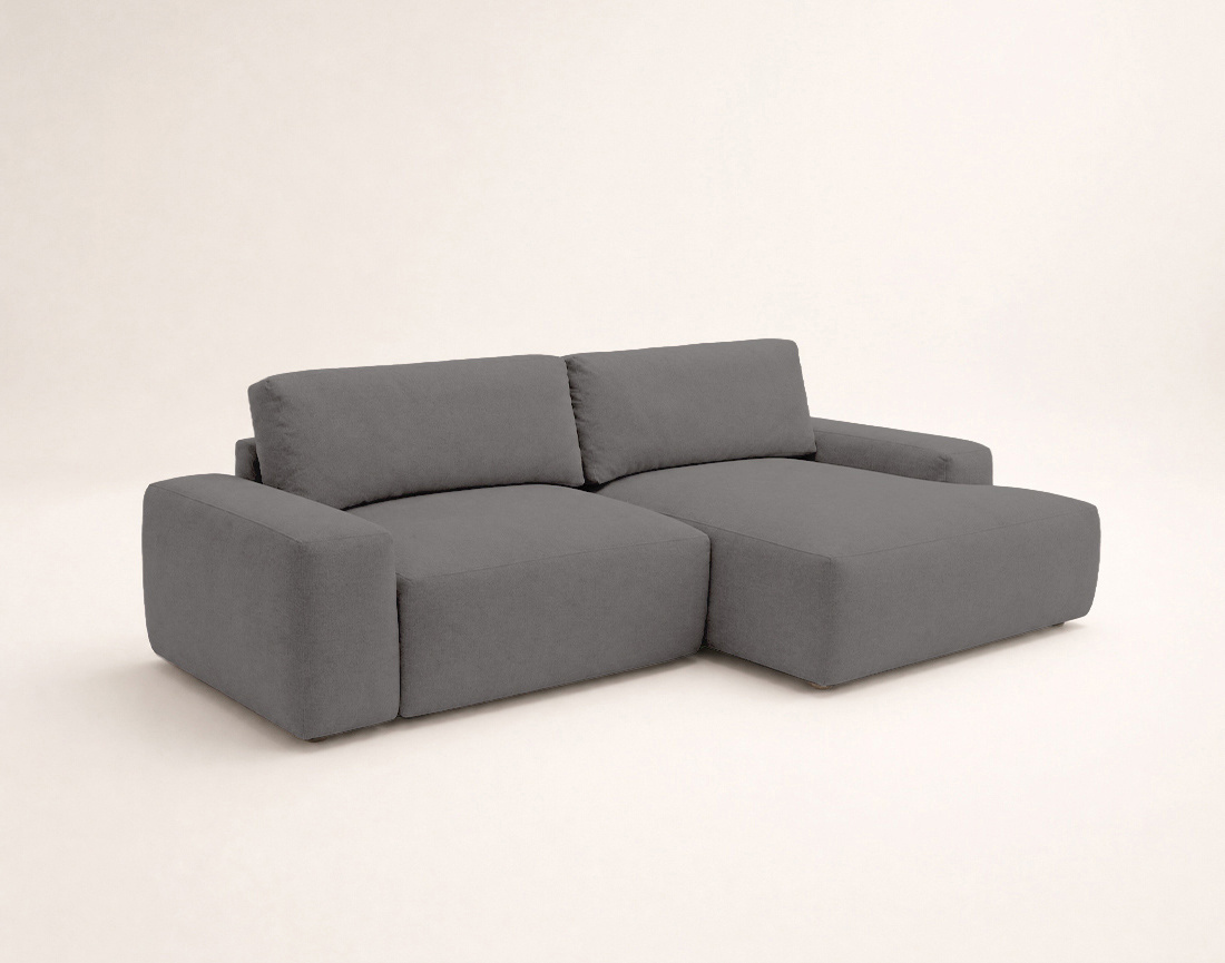 Canapé Tama d'angle droit 4 places convertible coffre tissu | Best Mobilier