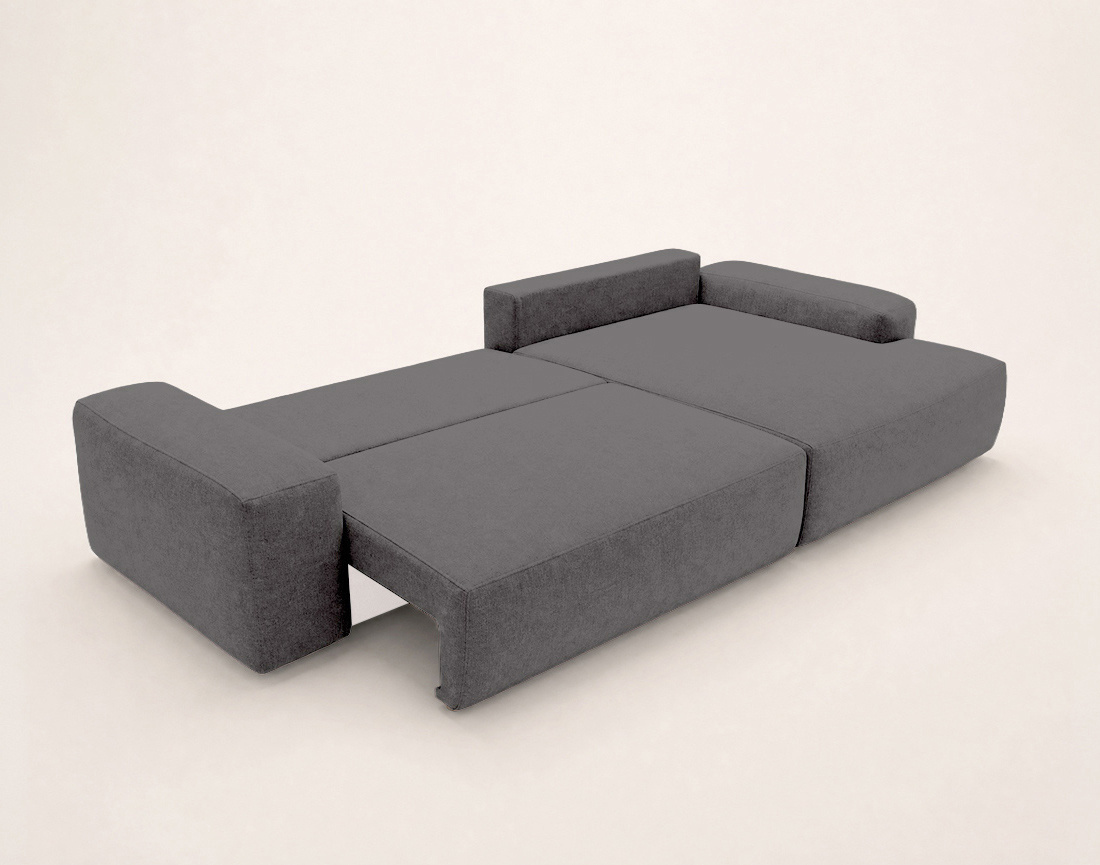 Canapé Tama d'angle droit 4 places convertible coffre tissu | Best Mobilier