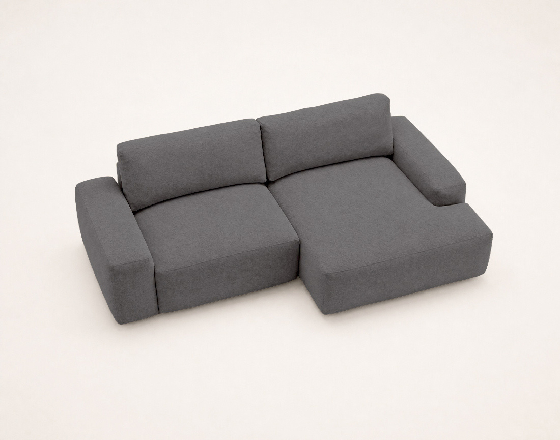Canapé Tama d'angle droit 4 places convertible coffre tissu | Best Mobilier
