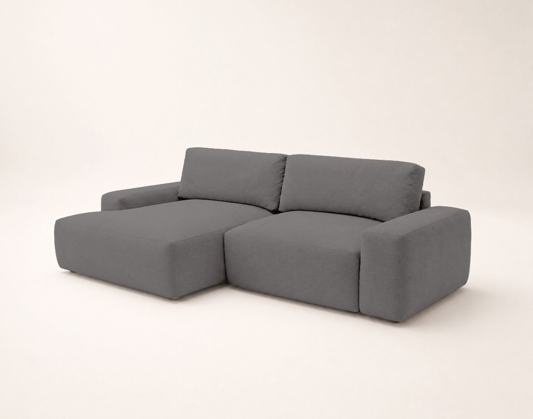 Canapé Tama d'angle gauche 4 places convertible coffre tissu | Best Mobilier