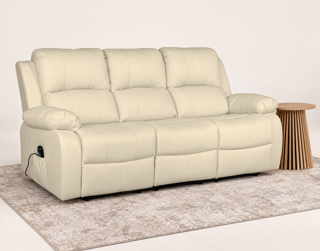 Canapé ARMAND 3 places relax électrique en simili | Best Mobilier