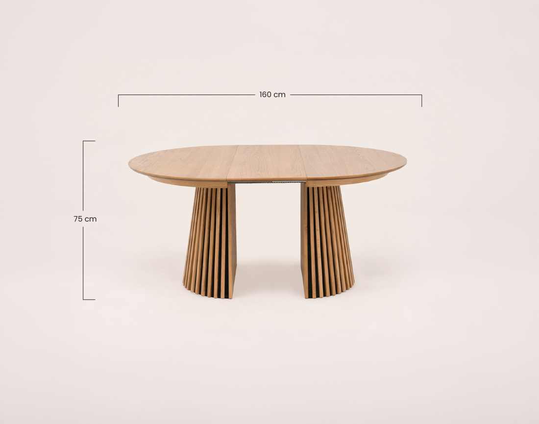 Table FREYA ronde extensible 4 à 8 personnes bois - Best Mobilier